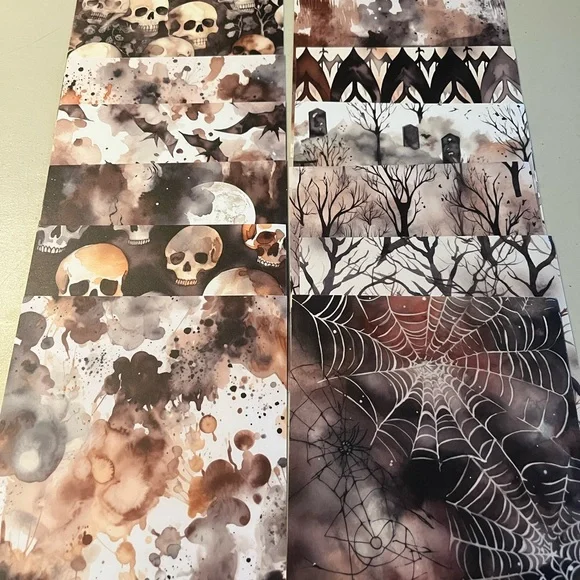 Halloween Themed Decorative Paper Set 12 sheets - Picture 1 of 6